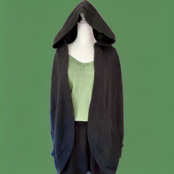 Aerie Women’s Cozy Black Cardigan Hoodie Size: M - Picture 2 of 16